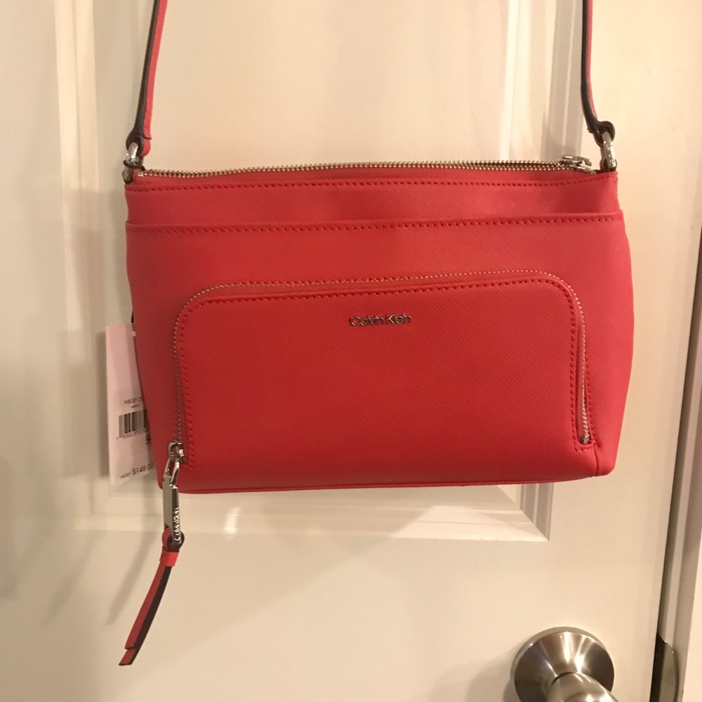 Calvin Klein Lily Saffiano Zip Crossbody